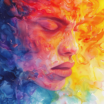 Visage d’une personne en pleine réflexion