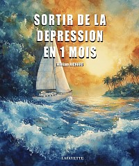 Un bateau sortant de la tempête vers une plage ensoleillée